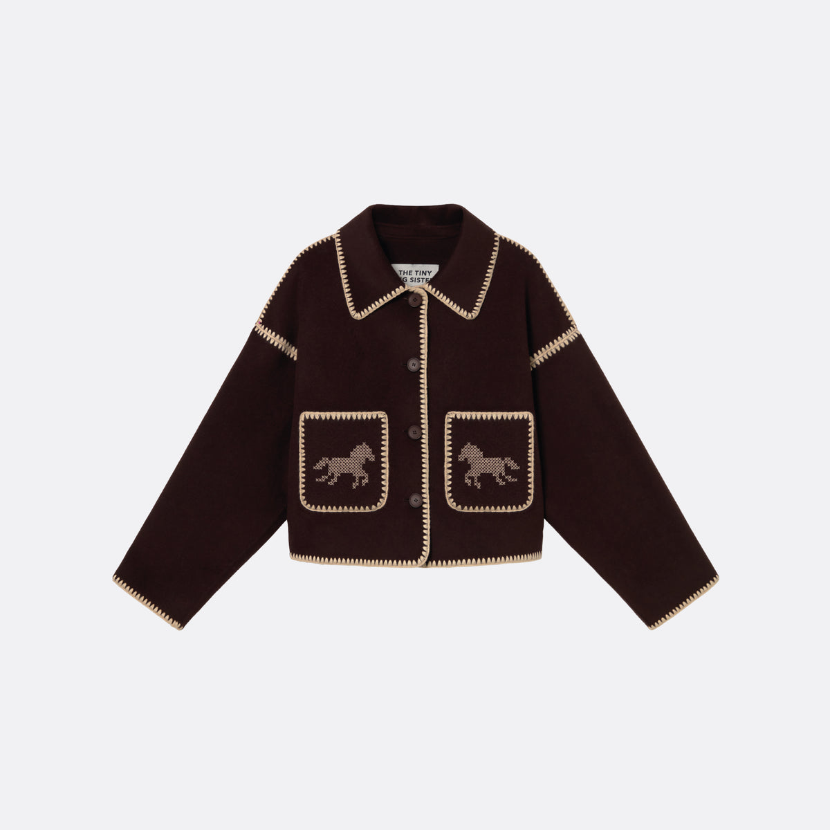 Short Horses Embroidered Coat