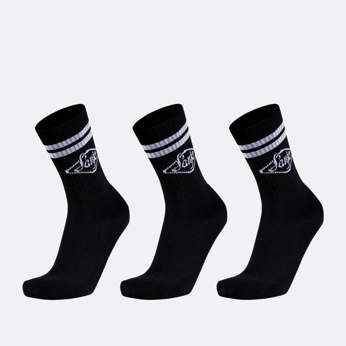SOCKS 3 PACK BLACK LOGO
