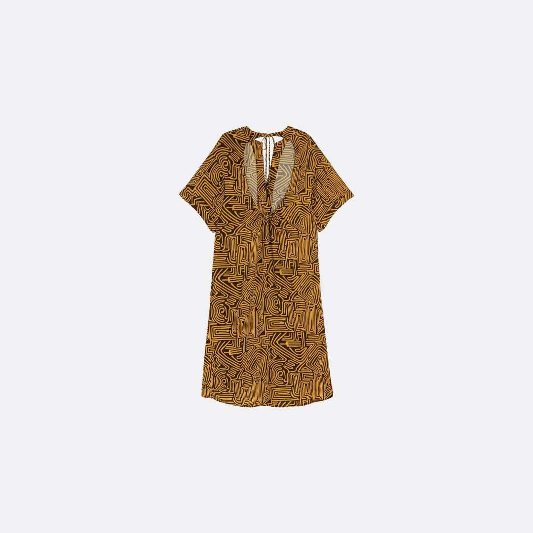 Robe de viscose en tangelo