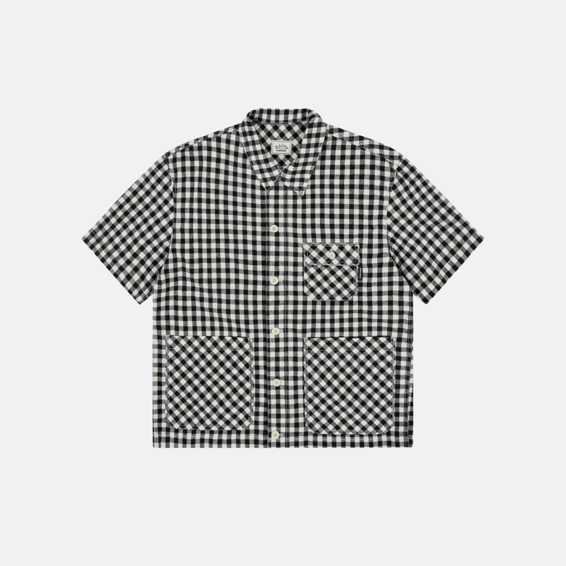 Gingham Check Linen Half Jacket