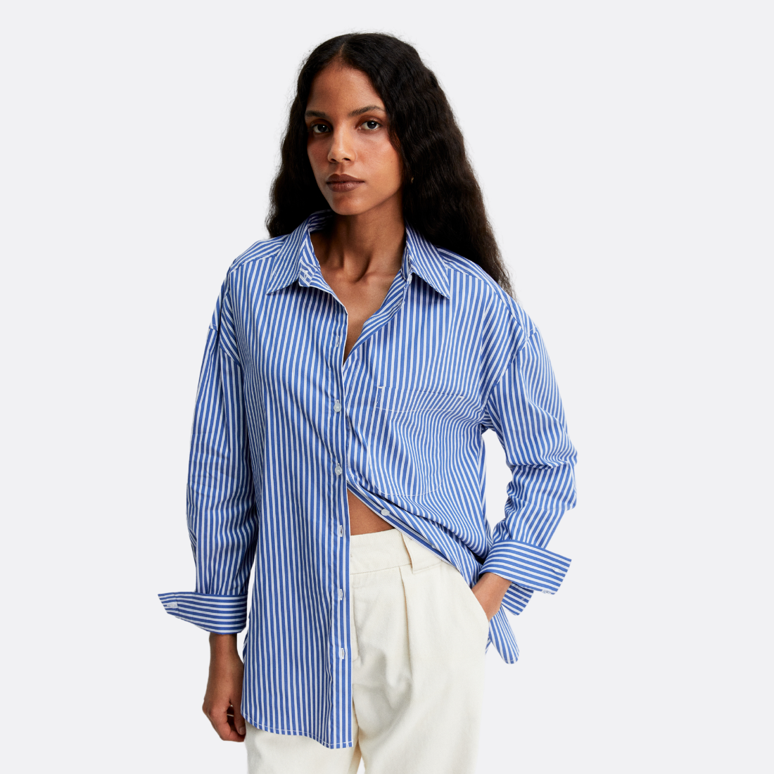 <PRODUCTTITLE> in Blue by Shoulder.
