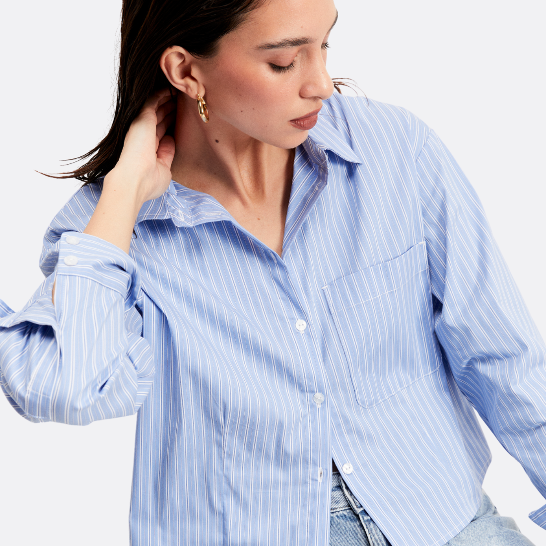 <PRODUCTTITLE> in Blue by Shoulder.