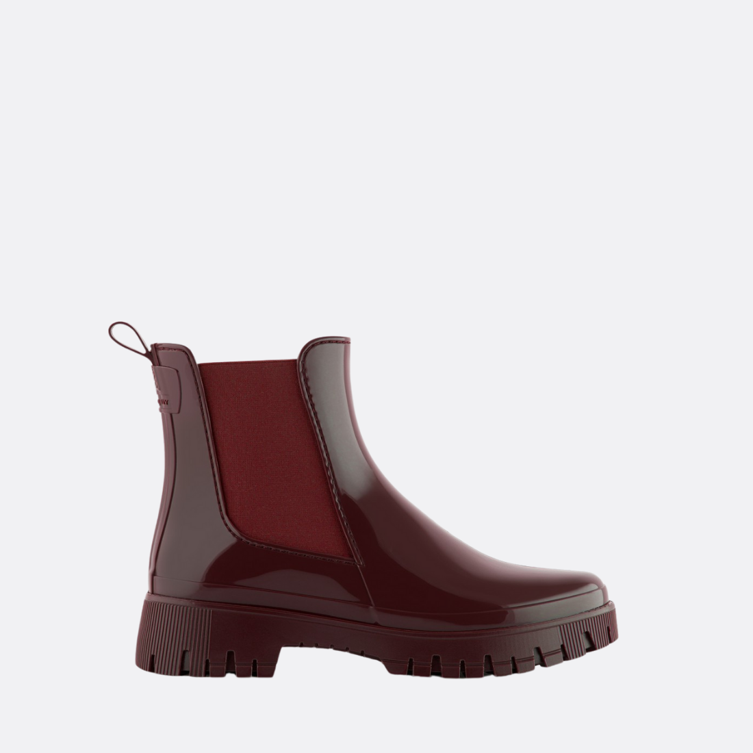 Pfirsicher dunkler Cherry Chelsea -Stiefel