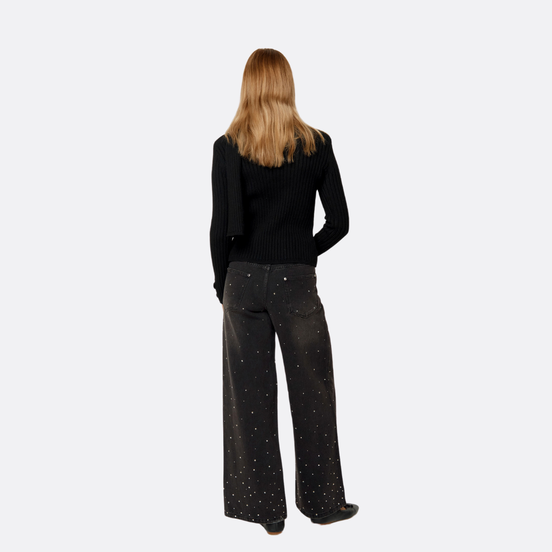 13oz kristallisierter Denim mit weitem Bein