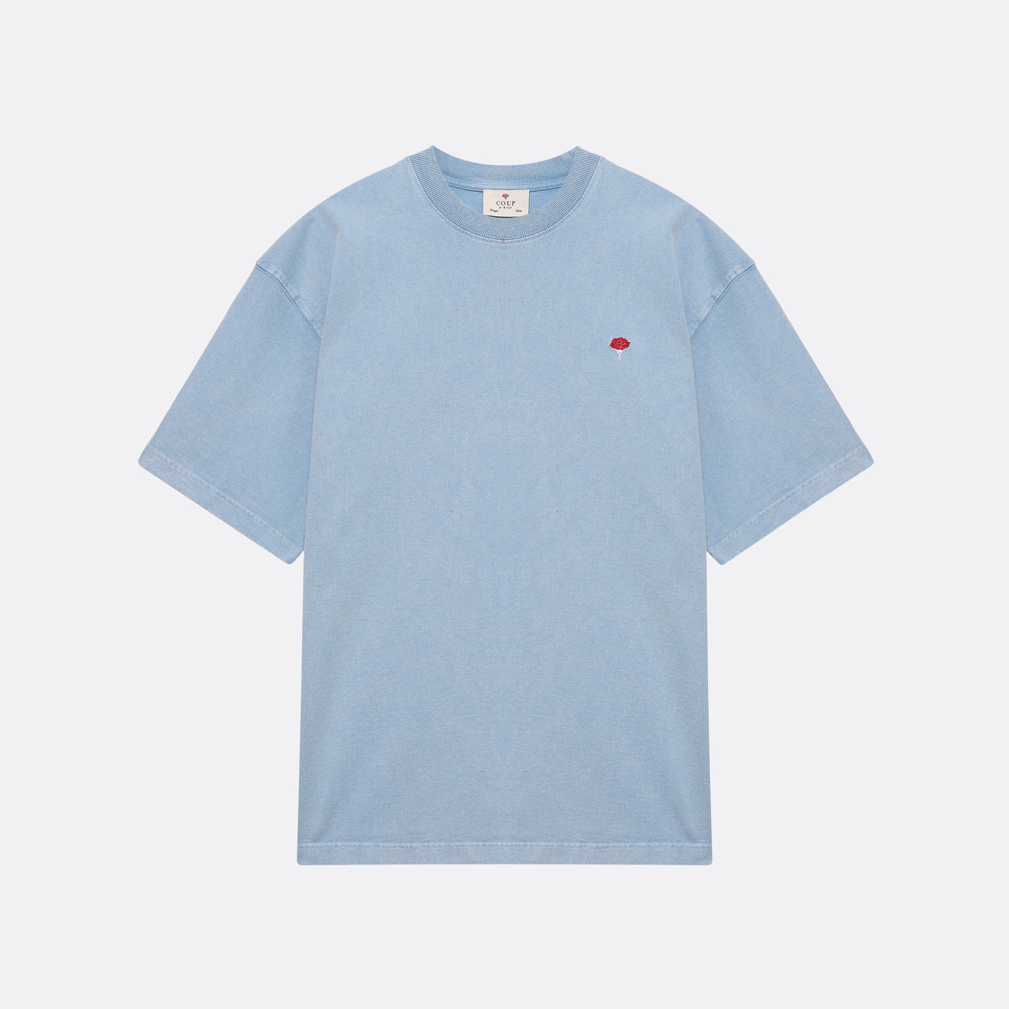 Label Tee Blue Whashed