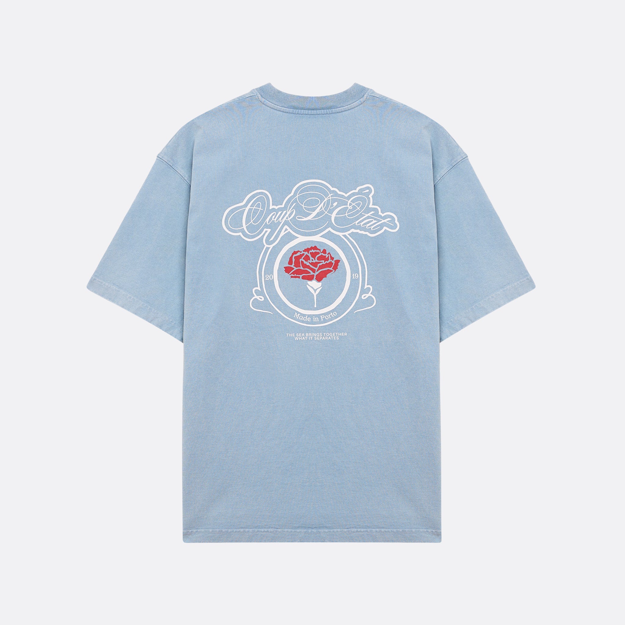 Label Tee Blue Whashed