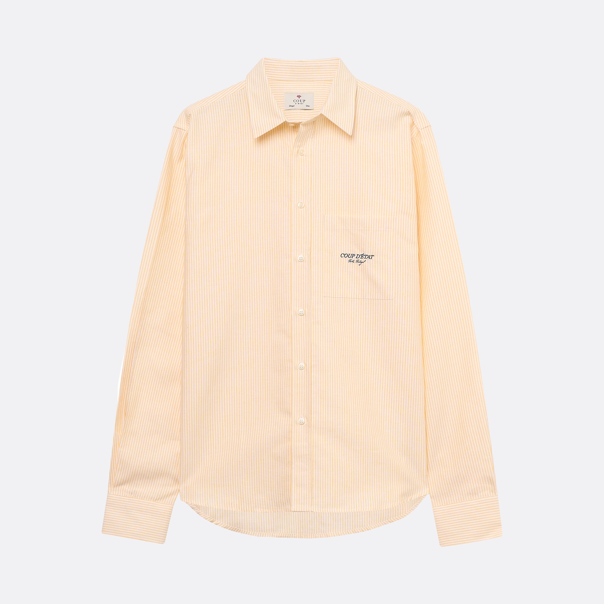 Chemise de poche jaune rayée