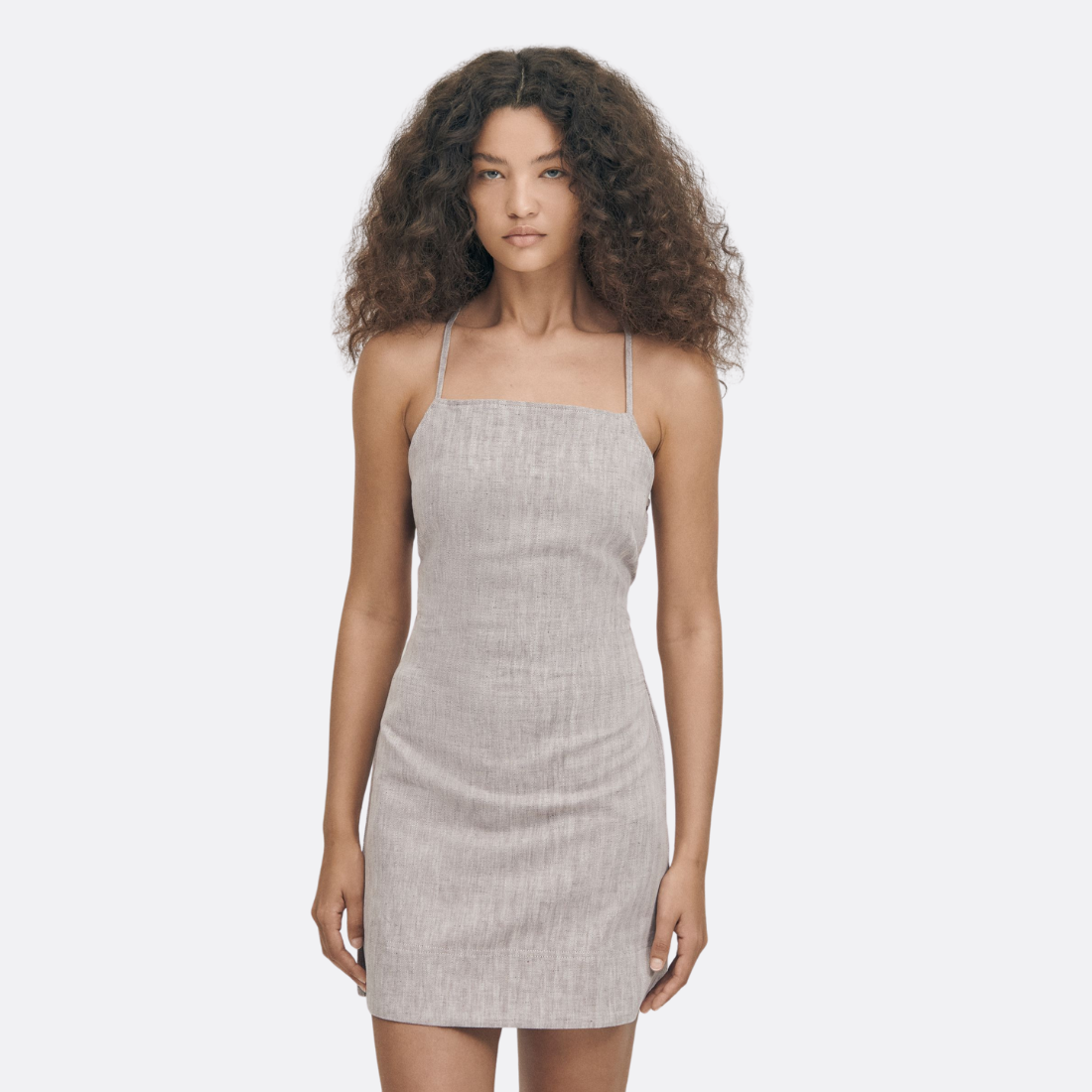 Robe brune en lin wila