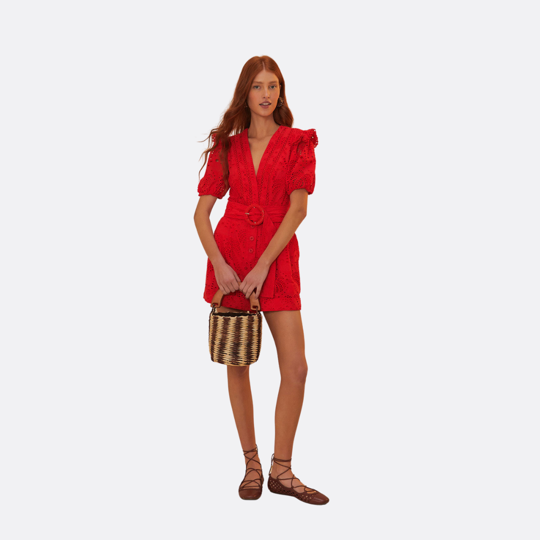 Romper Red Eyelets