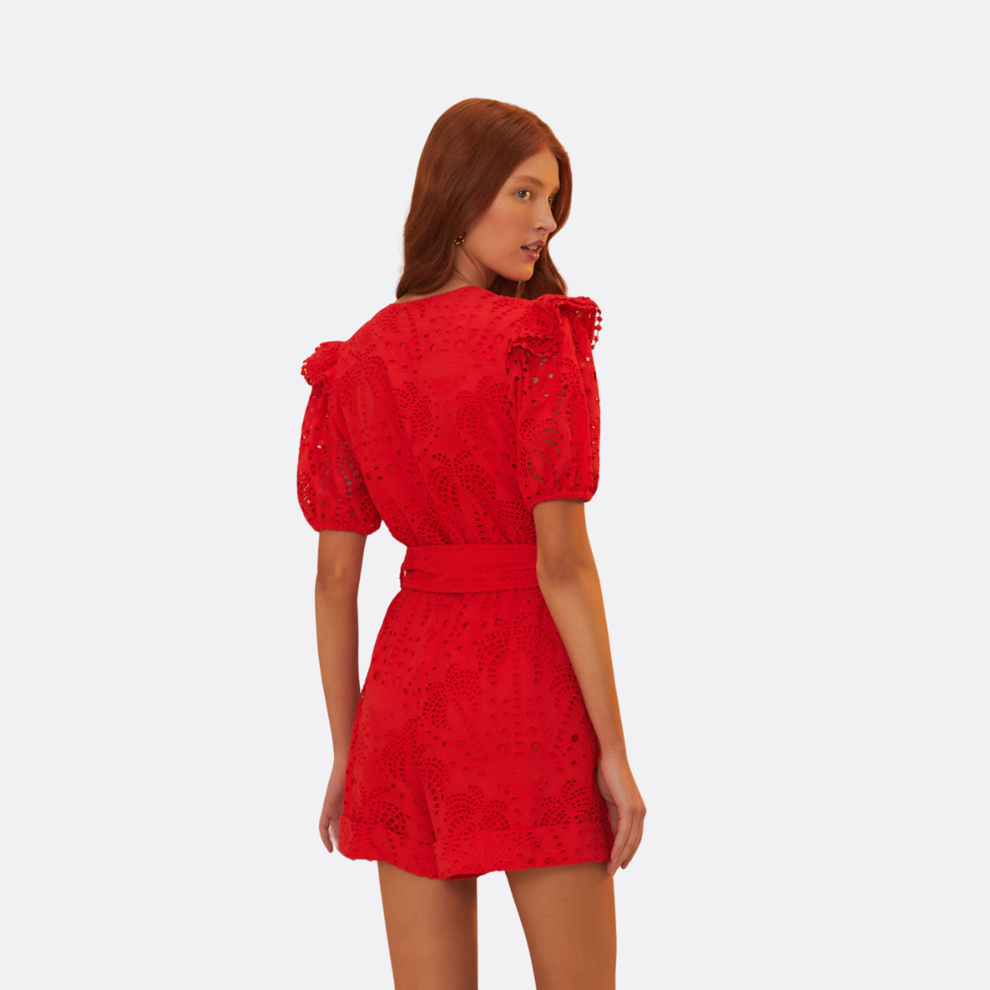 Romper Red Eyelets