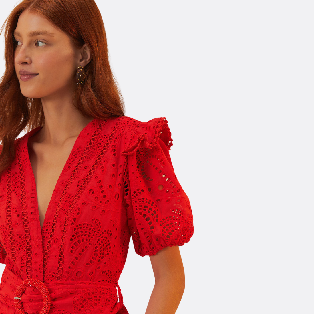 Romper Red Eyelets