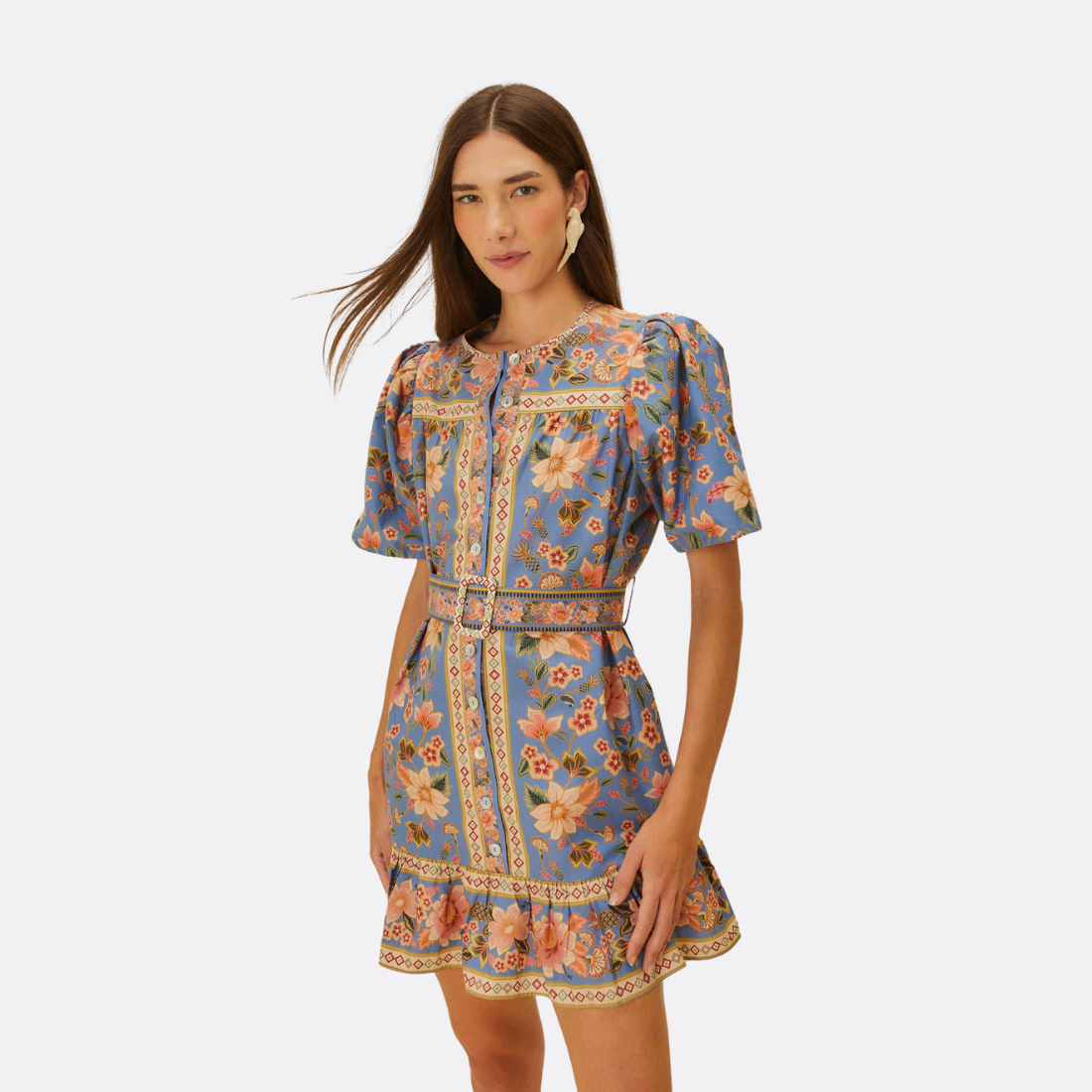 FARM Rio Super Bloom Tapestry Cotton Minidress at Nordstrom, Size Medium