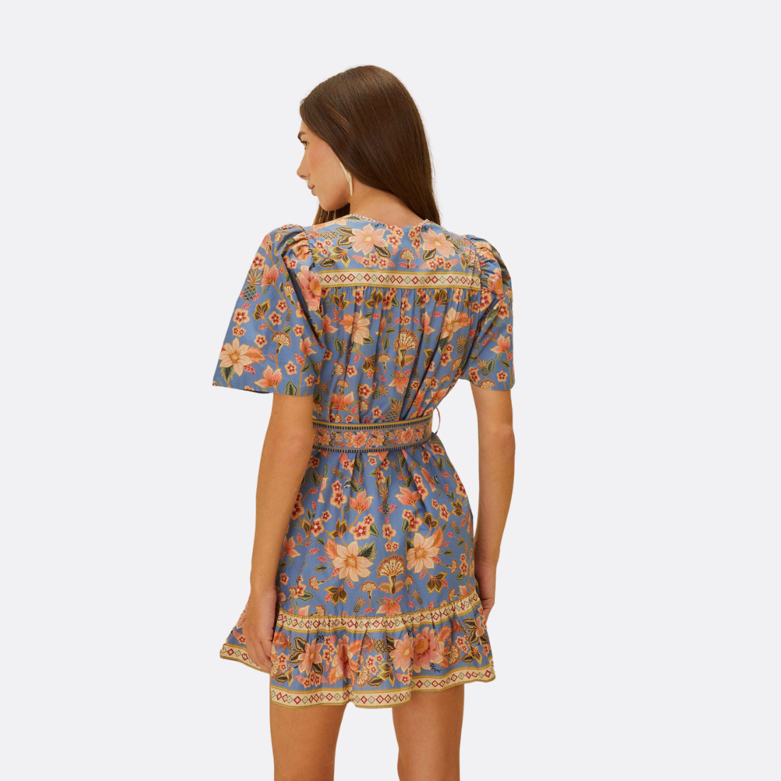Mini Vestido Superbloom Tapeçaria Azul