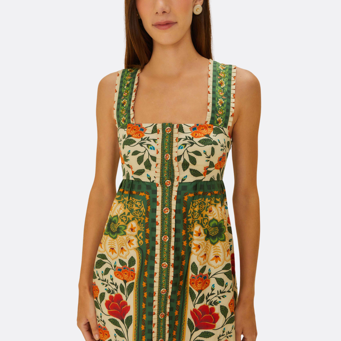 Vestido Maxi Jardim Tapeçaria Areia