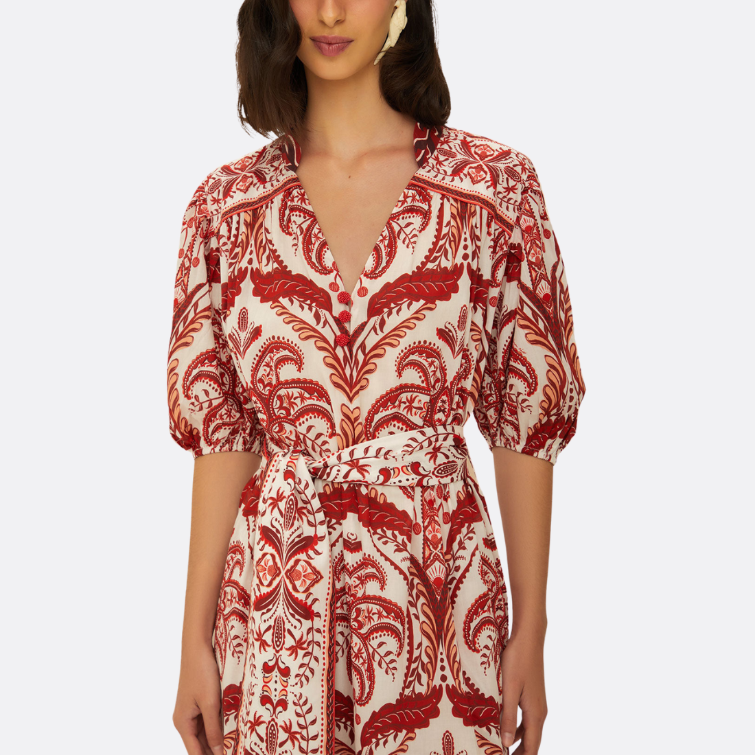 Vestido Maxi Tropical Cameo Off-white