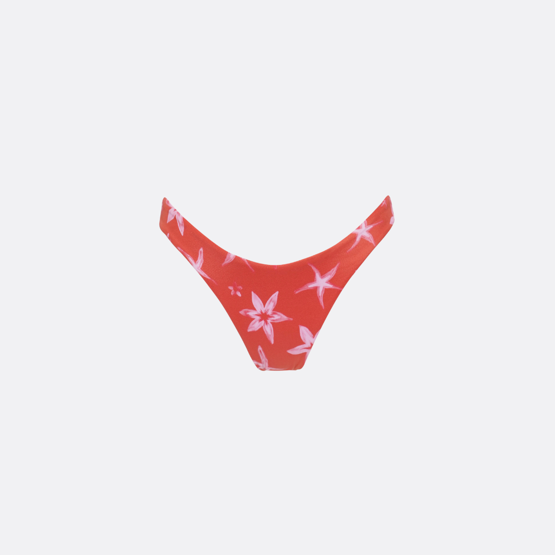 Bikini floral en fond rouge