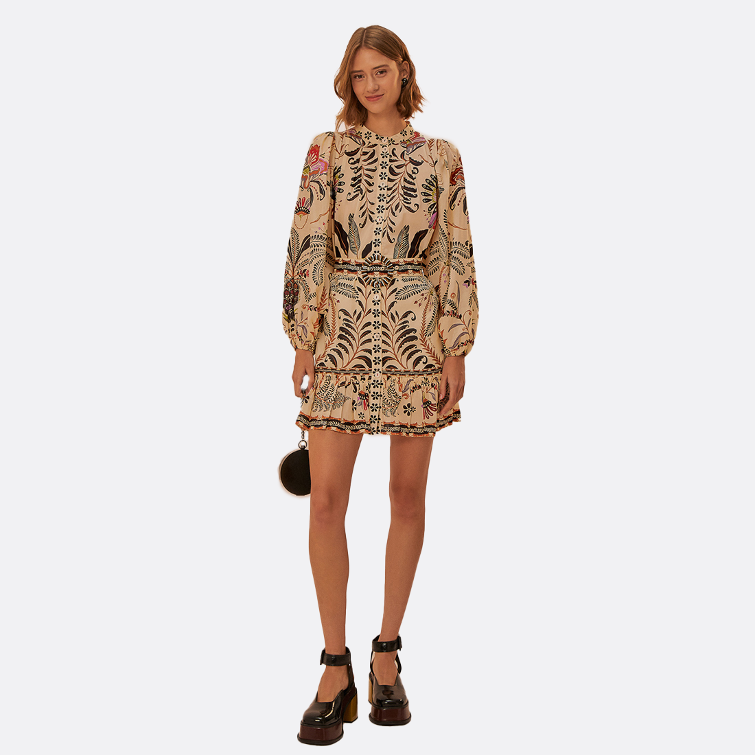 Mini vestido de arena de naturaleza clásica