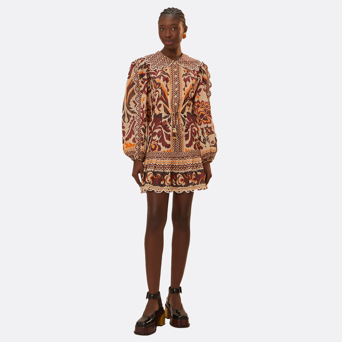 Toucans Scarf Cream Mini Dress