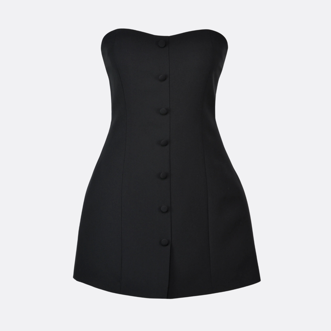 Jagger sans bretelles mini-robe noire