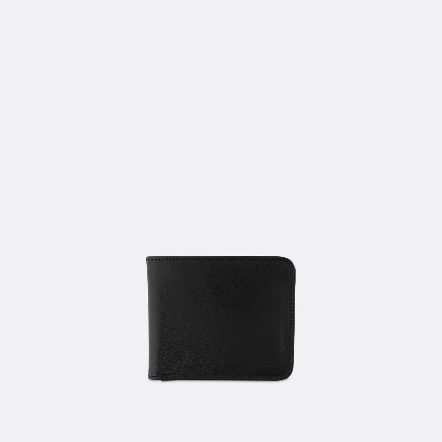Classic black billfold wallet with a contrasting interior.