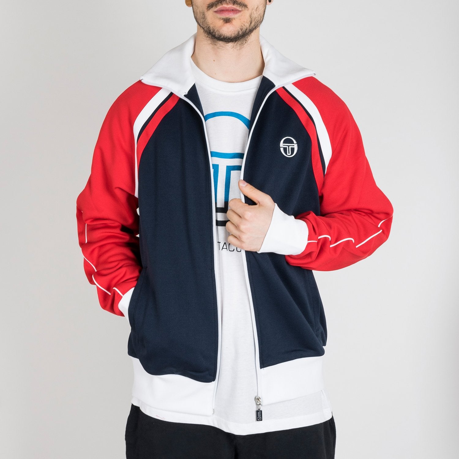 Polycotton sweatshirt designed and manufactured in the 80's for the Davis Cup USA team now reproduced for the 'Archivio' collection.