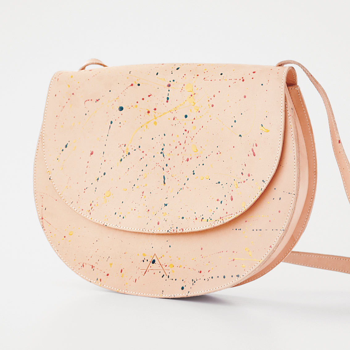 Sara Round Bag in Beige and Multicolor by António - Handmade Story