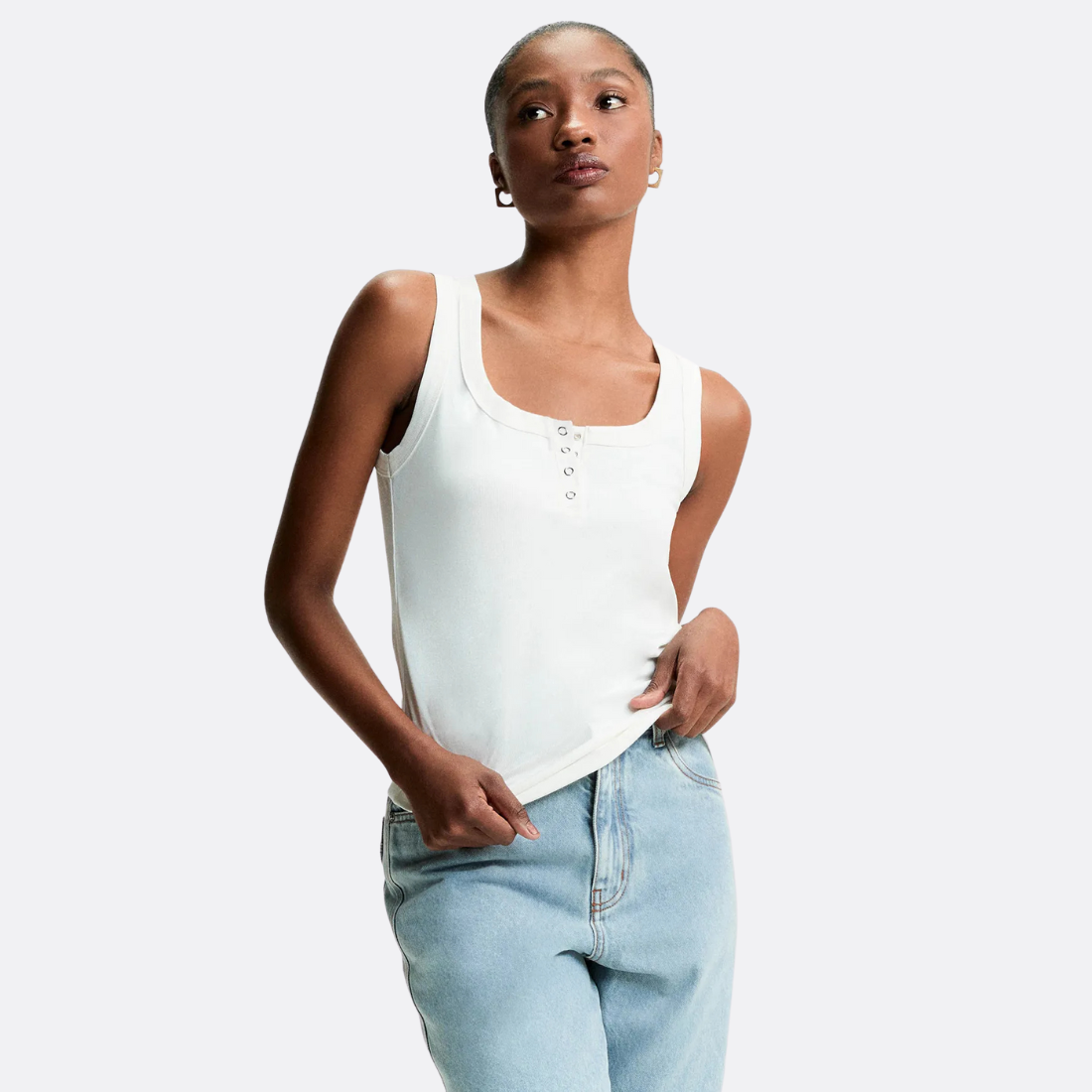 <PRODUCTTITLE> in White by Shoulder.