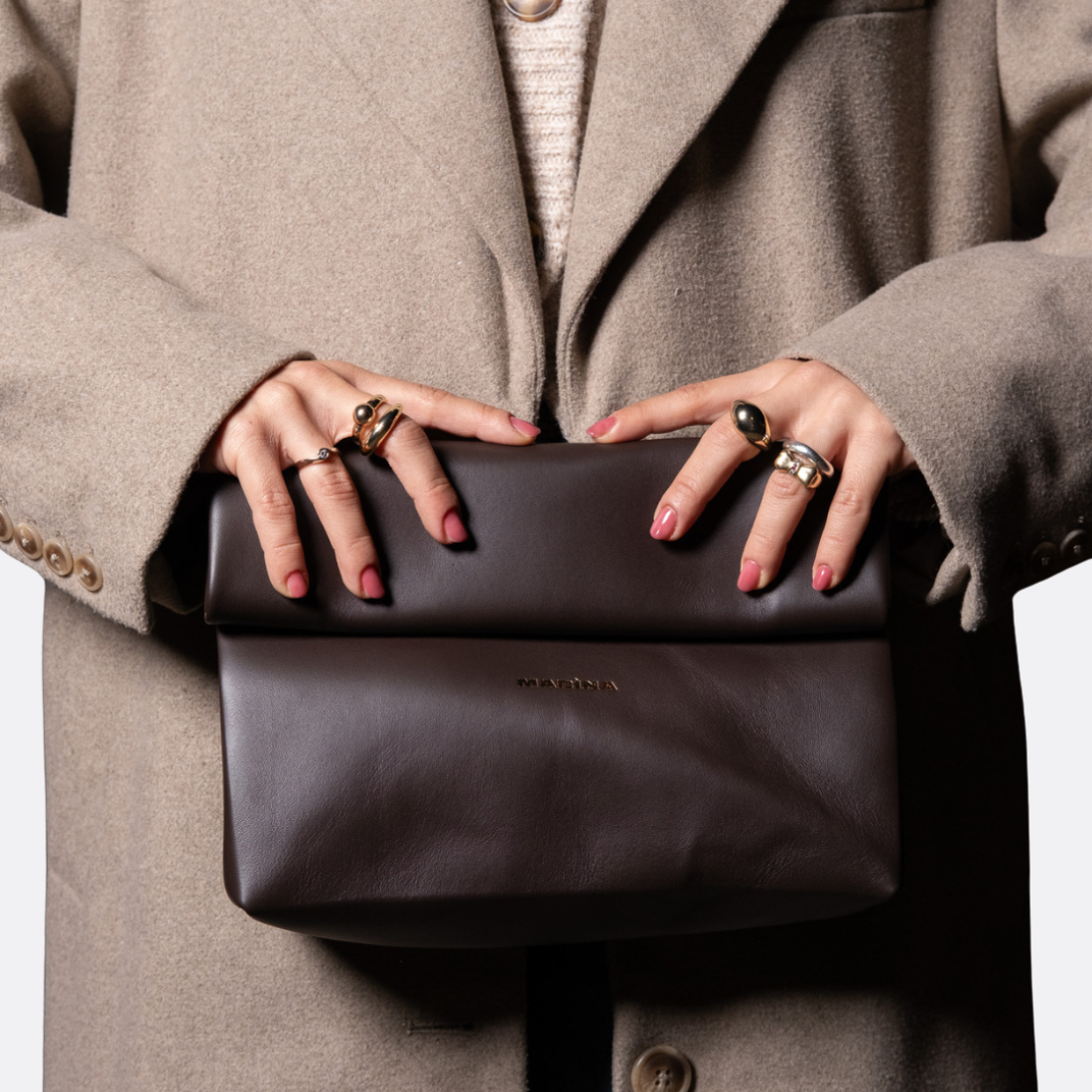 <PRODUCTTITLE> in Brown by Marìna Brand.