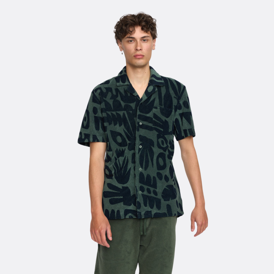 Terry Short-sleeved Cuban Shirt