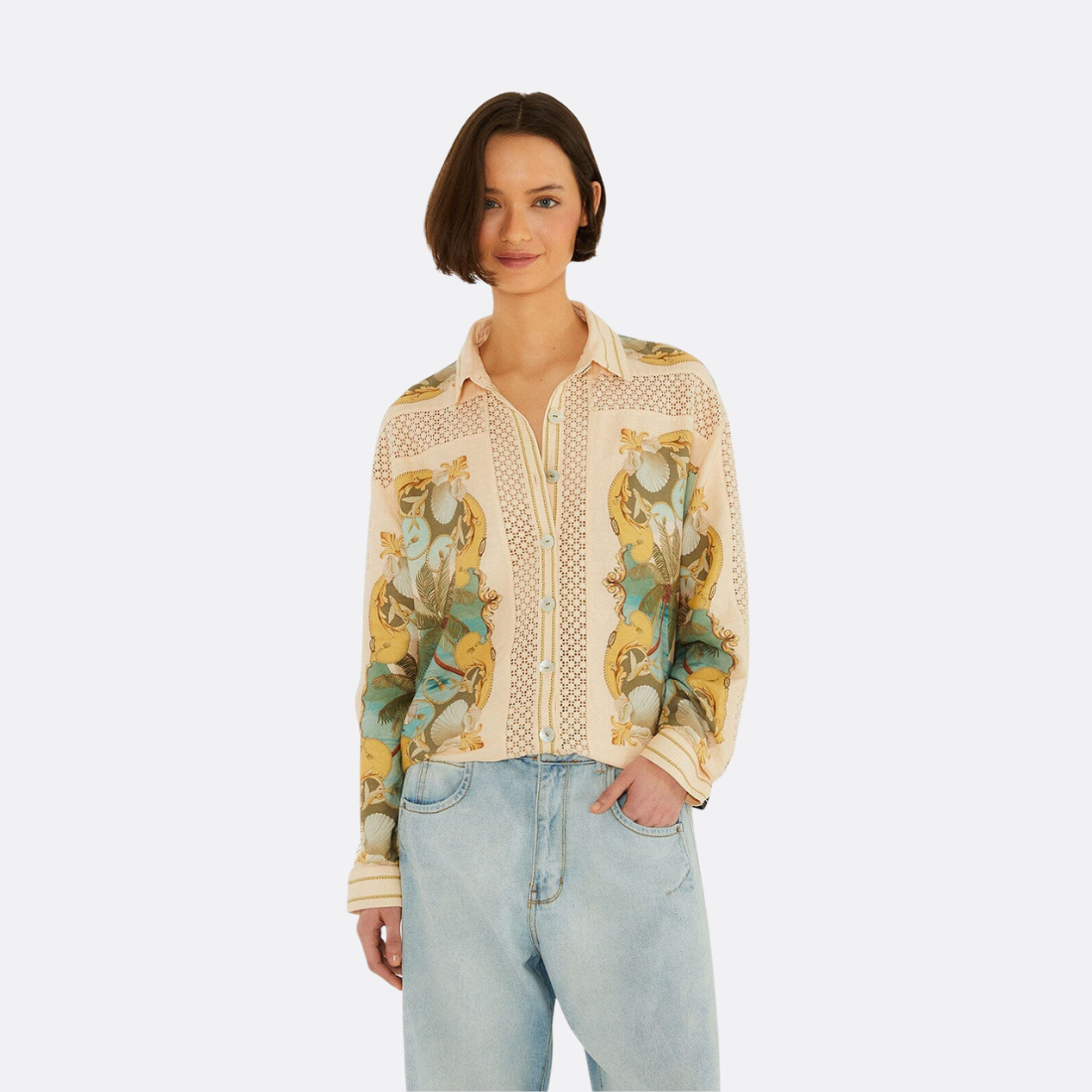 Royal Sea Crochet Shirt