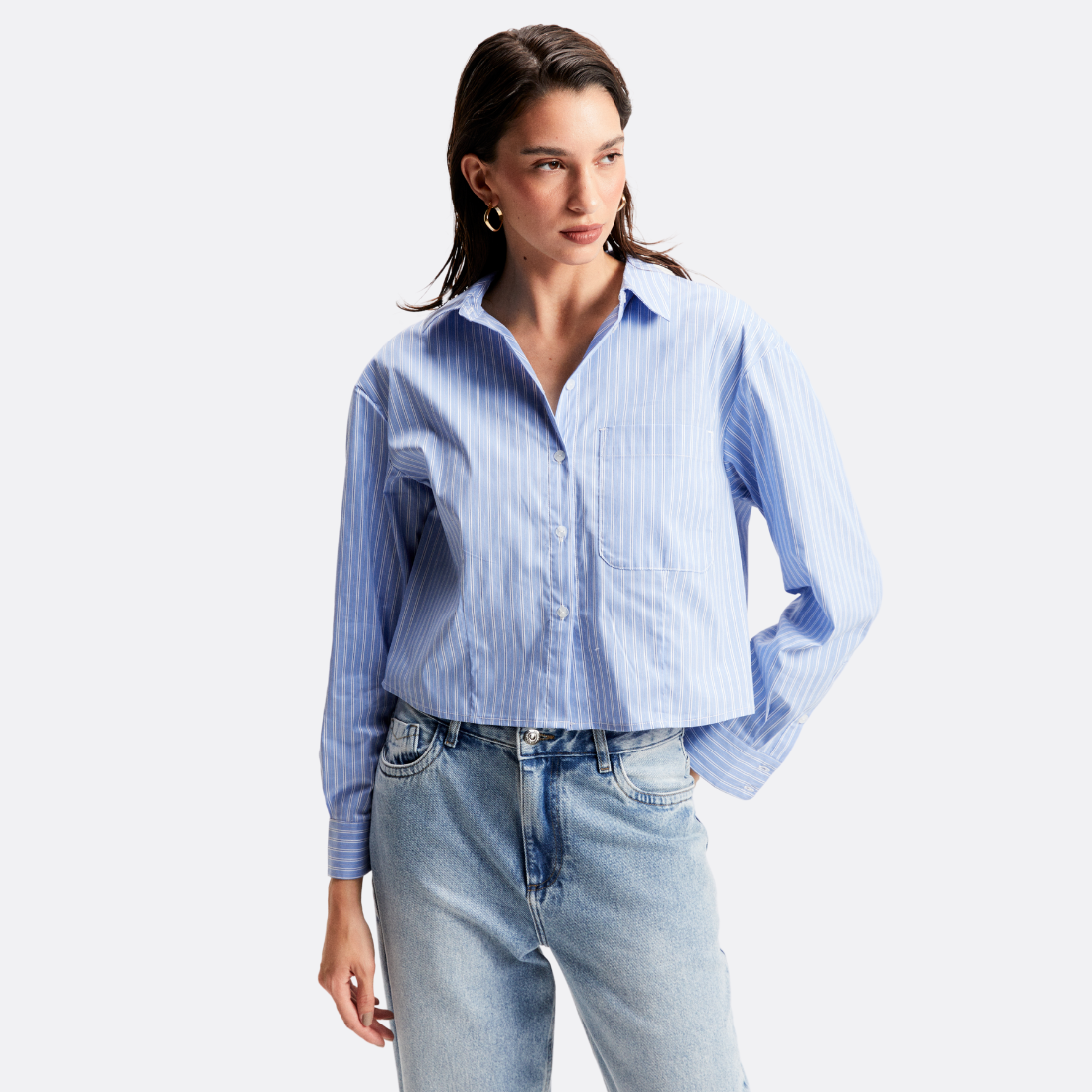 Striped Cropped Shirt