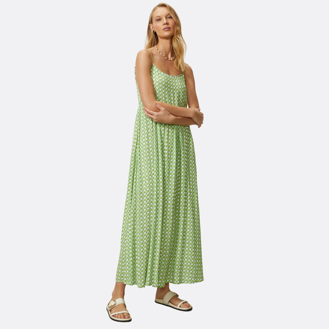 Vichy Brushstroke Dress