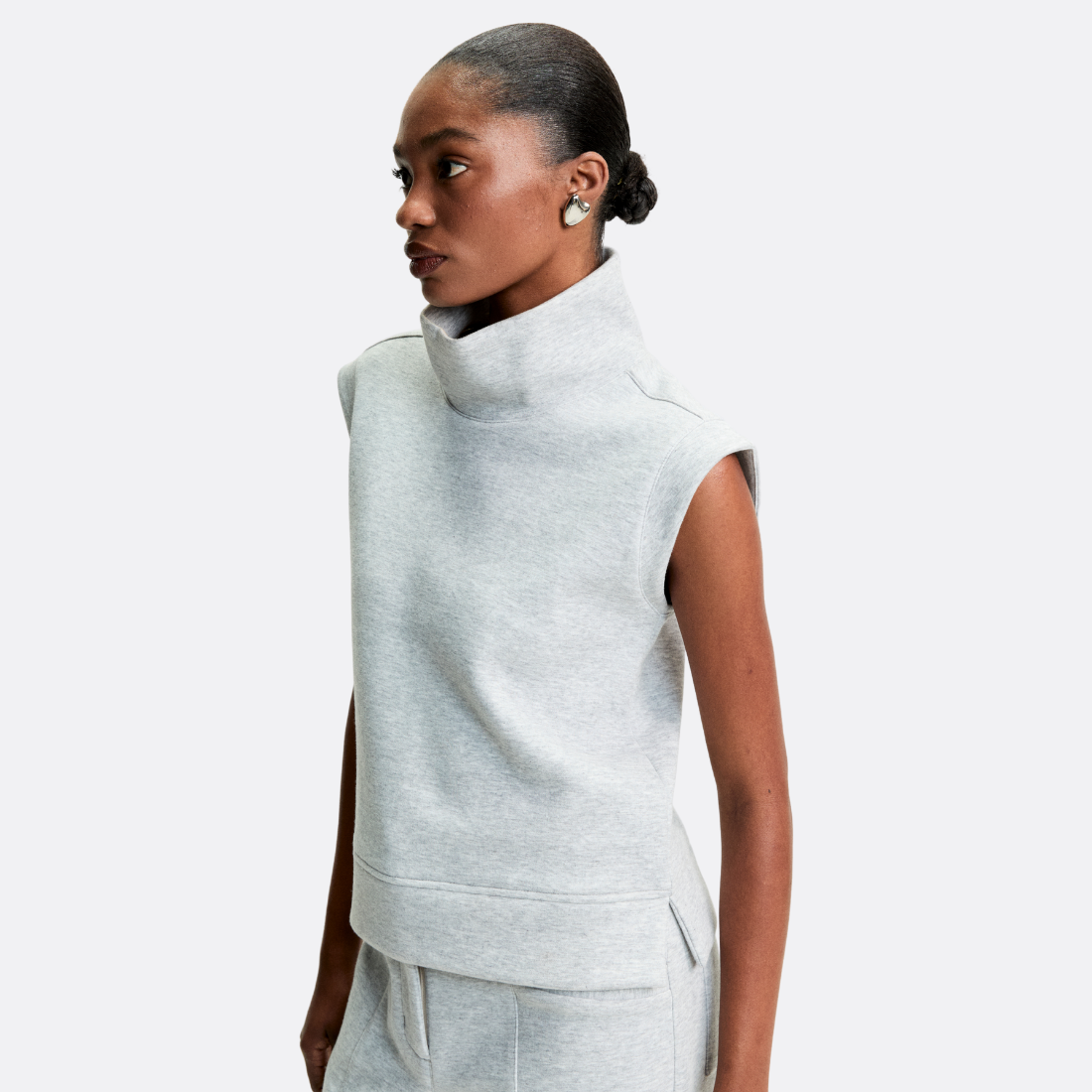 High Neck Sweatshirt Blouse 360