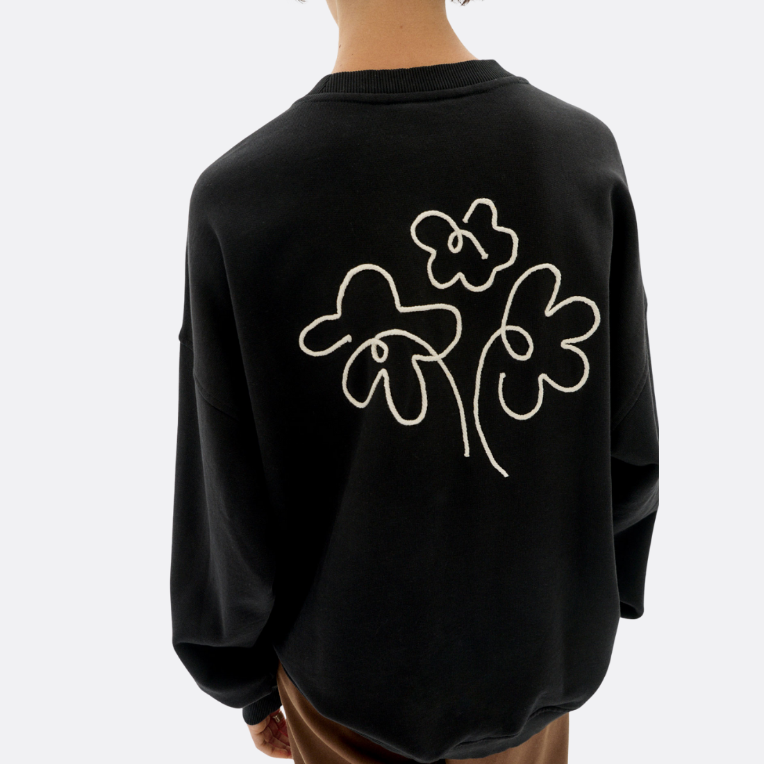 Flower Rope Black Jimena Sweatshirt