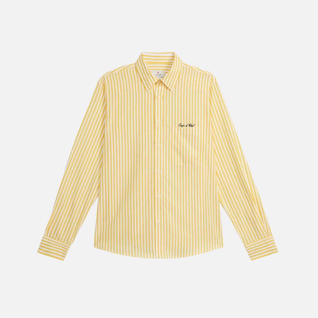 Camisa de manga larga de rayas amarillas