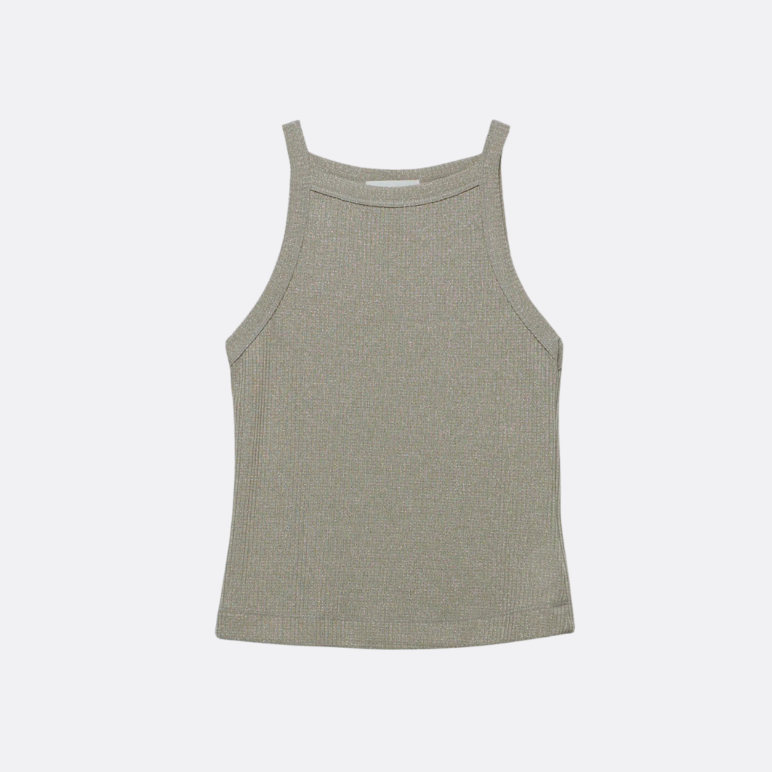 Shiny Ribbed Knit Tank