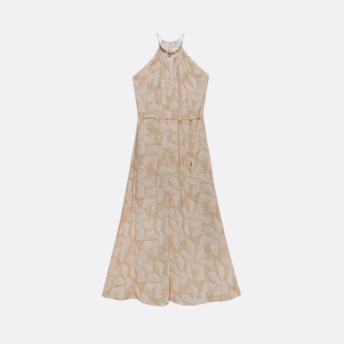 Flared Dress with Necklace Detail