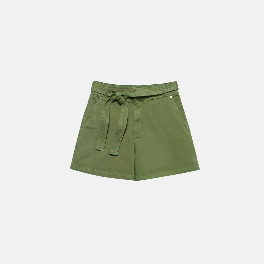 Colored Twill Shorts with Sash