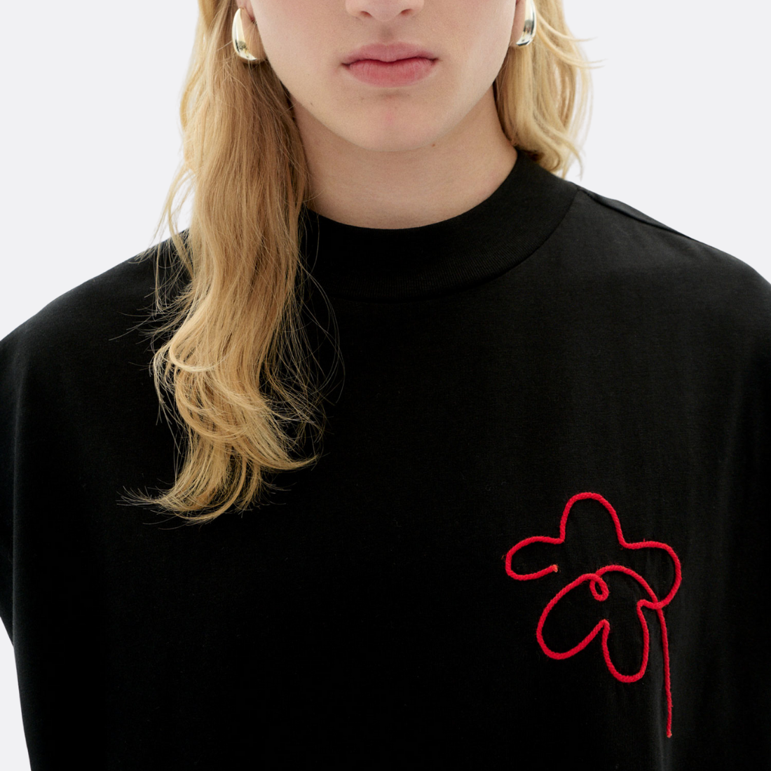 Blumenkabel schwarzes Volta -T -Shirt