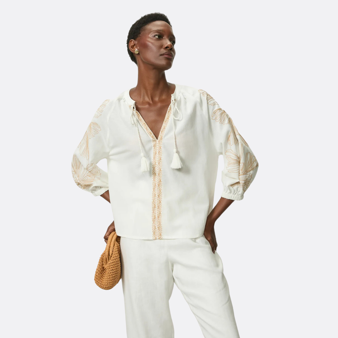 <PRODUCTTITLE> in White by Shoulder.