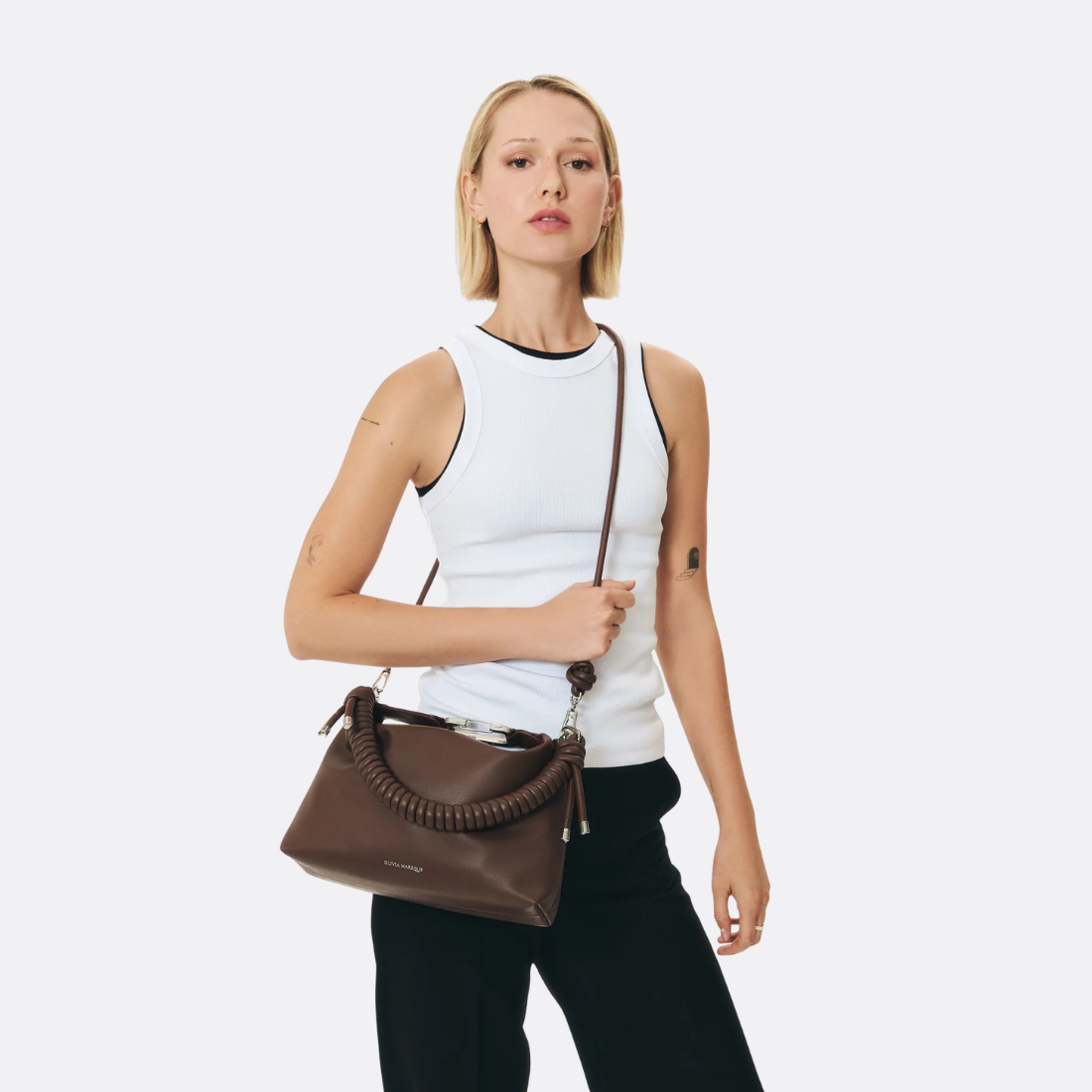 <PRODUCTTITLE> in Brown by Olivia Mareque.