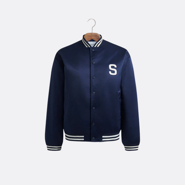 Satin Club Bomber True Navy