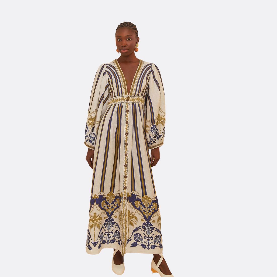 Maxi Dress Pineapple Deco Multicolor