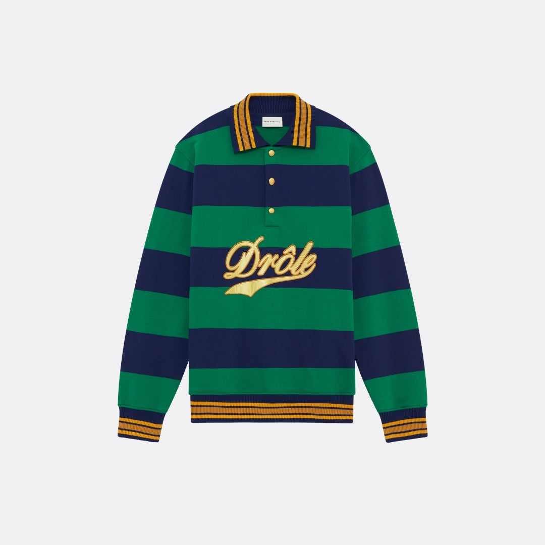 Drôle Poloshirt mit bestickten Streifen