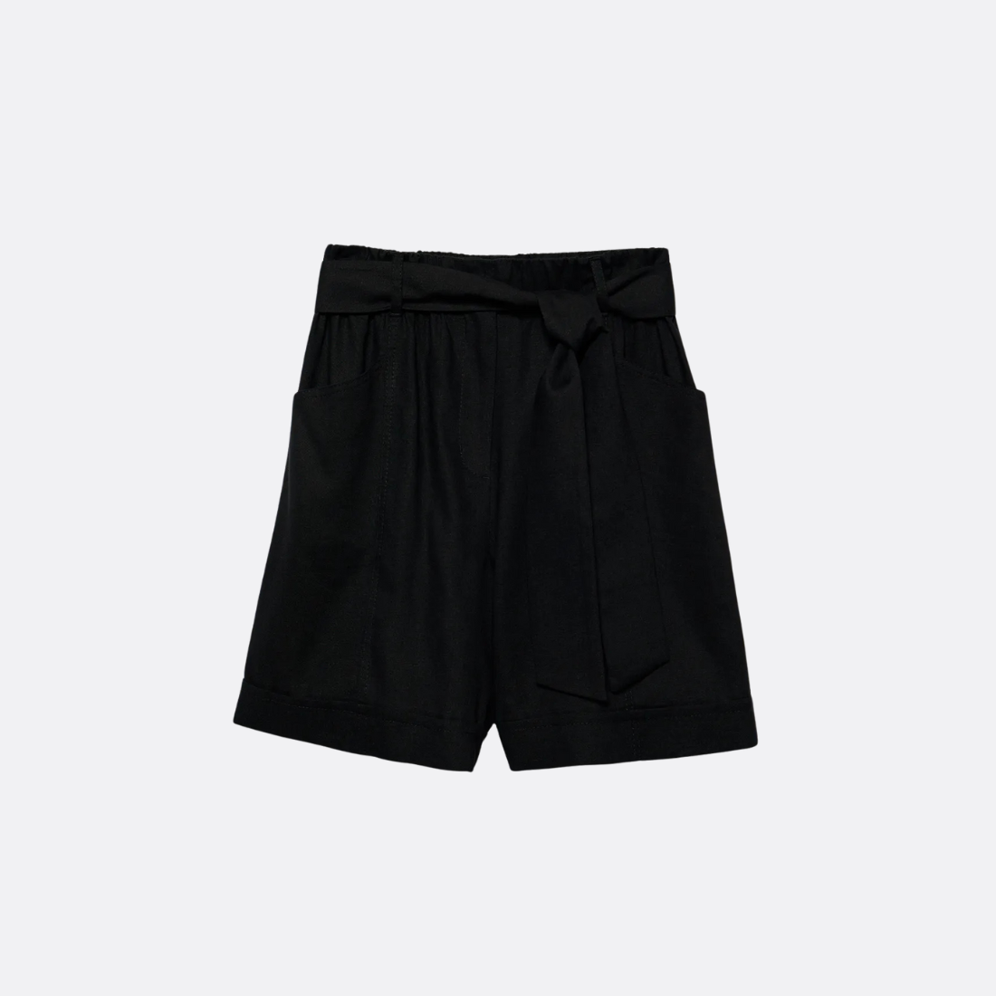 Elastic Waist Shorts with Sash