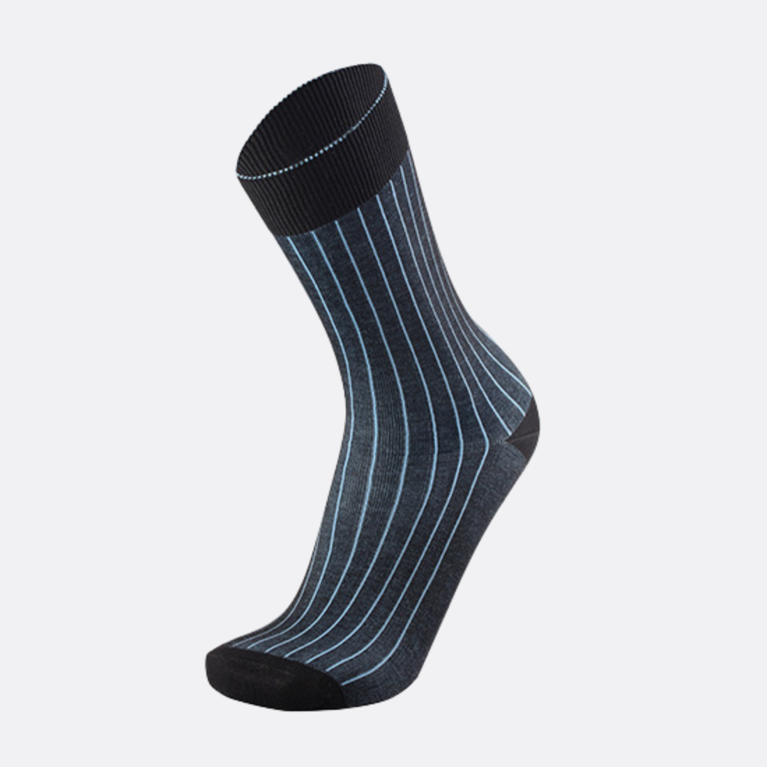 2-COLOR RIBBED BLACK/LIGHT BLUE