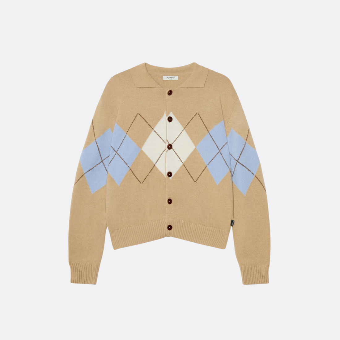 Argyle Ochre Cardigan